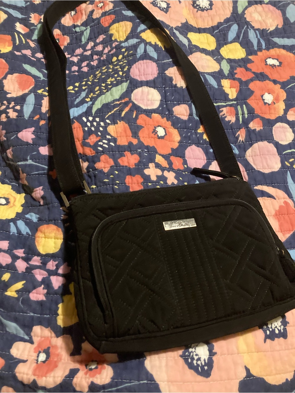 Vera Bradley Black Quilted Crossbody Purse